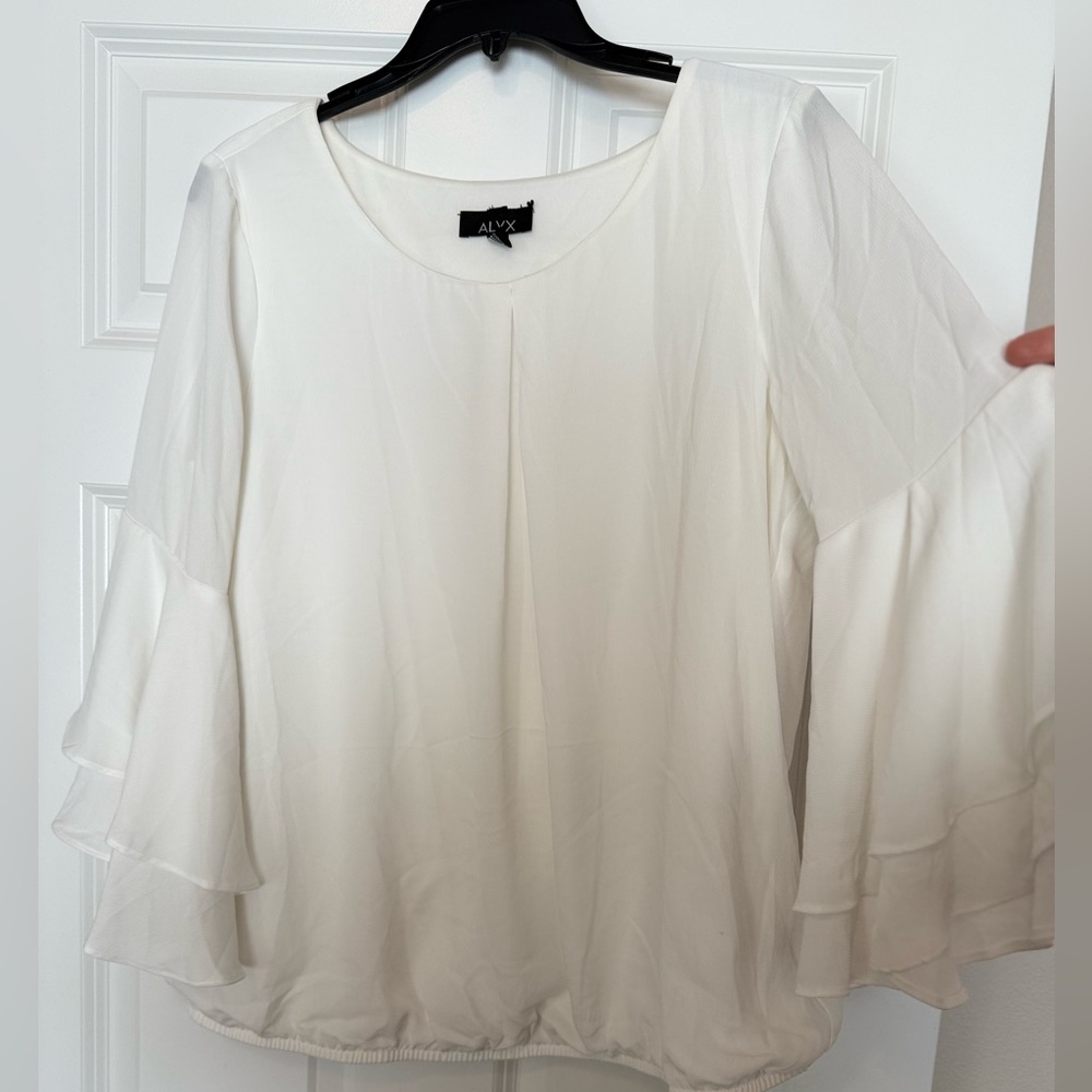 Alyx Women's Cream Ruffle Sleeve Blouse